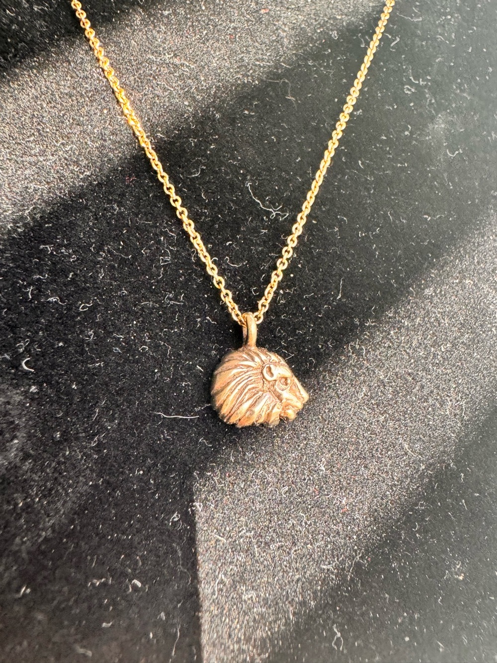 🦁 Vintage 925 Sterling Silver Lion Head Pendant Necklace – Gold Tone